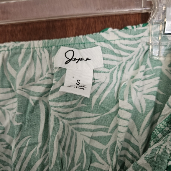 Strapless Green Leaf Print Dress - Picture 3 of 4